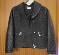 Neu RP Rita Pfeffinger rockige Biker Jacke Gr.38 salt + pepper black Lederärmel