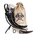 VIKING CRAFT® Trinkhorn Wikinger ca. 450ml - 5-teiliges Horn Set - *gebraucht*