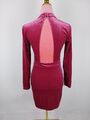 Kleid H&M Divided Gr. 38 M (36/S) rosa rot Samt stretch elegant Party dress edel