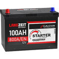Langzeit Starterbatterie Asia Autobatterie 12V 100AH Plus Pol Links 60033 Auto 