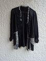 Aparte Bluse Jacke mit Tüll, Glitzersteinen, Reißverschluß