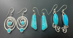 MINE FINDS BY JAY KING MODERN BLUE TURQUOISE HOOK DROP DANGLE EARRINGS LOT