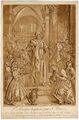 Antiker Meisterdruck-SAINT PRISCA-TAUFE-ST. PETER-Schweiß-Seri-Baglione-ca. 1720