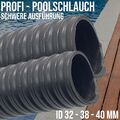 PROFI Schwimmbad Pool Swimming Solar Saug Teich Schlauch 32 38 40 mm schwarz