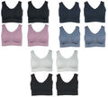 4er Pack Damen Seamless BH mit Spitze Bustier Top Shirt Einlage Pad gepolstert