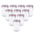 10x Drahtbügelglas 1140 ml + Gummidichtung | 10er Set Vorratsglas Einmachglas