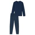 SCHIESSER Herren Schlafanzug, lang - Casual Essentials, Baumwolle, V-Ausschni...