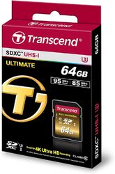 Transcend SDXC 64 GB Ultimate UHS-I Class 10 UHS-Class 3 Speicherkarte 64GB OVP