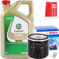 BOSCH ÖLFILTER + 5 LITER CASTROL EDGE TITANIUM 5W-30 LL MOTORÖL 504.00 507.00