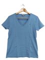 TOMMY HILFIGER V-Ausschnitt-Shirt Damen Gr. DE 42 blau Casual-Look