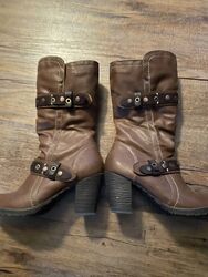 Tamaris Stiefel Stiefelette Boots Nude Braun Gr. 37 cognac