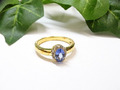 1043 Silber 925 Ring mit Tansanit ca. 1,2 ct AA+/AAA + farbl. Saphire -vergoldet