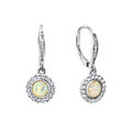 Zeeme Basic Ohrhänger 925/- Sterling Silber rhodiniert mit Opal und Zirkonia Neu