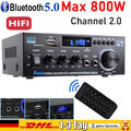 HiFi Verstärker mit Bluetooth 800W Party Musik Equipment AUX Anlage Stereo Audio