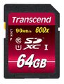 TS64GSDXC10U1 SDXC-Speicherkarte, 64GB Class10 UHS-I 600x Ultimate