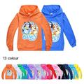 Mädchen Jungen Bluey Print Mode Sweatshirt mit Kapuze Cartoon Charaktere DE-