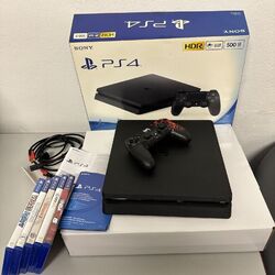 Sony PS4 Slim Konsole 500GB (CUH-2216A) + Dualshock 4 Controller + 5 Spiele OVP