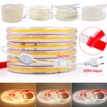 COB LED Strip Streifen 230V 220V Wasserdicht Schlauch Lichtleiste Lichtband DHL