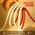 220V 230V COB LED Strip Streifen Wasserdicht Schlauch Lichtleiste Lichtband 50M