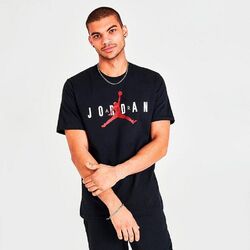 Nike Air Jordan Herren Baumwolle T-Shirt Grafik Logo Crew schwarz T-Shirt S M L XL