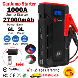 27000mAh Auto KFZ Starthilfe Jump Starter 12V Ladegerät Booster Power Bank PKW