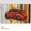 Metallbild 3D - Vw Käfer Auto - Metall Bild Oldtimer Unikat Wandrelief  120x80cm