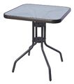 Bistrotisch 60x60cm Glas/Metall Antrhrazit Balkontisch Glastisch Gartentisch