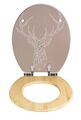 Premium WC-Sitz STAG MDF Ring Bambus mit Absenkautomatik Toilettensitz Sitz