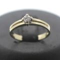 Solitär Brillant Gold Ring 585 14 Kt Gelbgold Weißgold 0,15 Ct Damen Wert 650,-