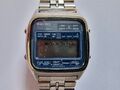 SEIKO A127-5000 Chronograph 11/1978 Digital LCD Watch Junk/Parts Uhr Steel Blue