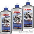 3x 500ml SONAX XTREME POLISH+WAX 3 HYBRID NPT LACKVERSIEGELUNG POLITUR WACHS