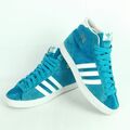 Adidas Basket Profi Sneaker Damen 4 UK 36 2/3 EUR Blau Weiß High Top Wildleder