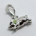 925 STERLING SILBER GLÜCK GRÜN KLEE SCHWEIN TIER ANHÄNGER CHARM