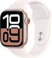 Apple Watch Series 10 42 mm Aluminiumgehäuse roségold am Sportarmband S/M blassr