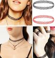 🔴Tattoo Choker Halskette Armband Ring Henna Gothic Retro elastisch  Choker😉