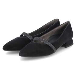 Ballerinas Paul Green Damenschuh Schwarz samtiges Leder