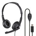 PC Office Headset mit beweglichem Mikrofonarm & USB Anschluss 2m Kabel HS-USB250