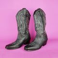 Urban Outfitters Western Cowboy bestickt schwarz Leder Damen Stiefel Schuhe 5