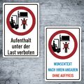 Aufenthalt unter der Last verboten Schild- Kombischild Verbotsschild,Folie VP058