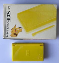 Nintendo DS Lite Pikachu Edition Gelbe Spielkonsolenbox Nordamerikanische...