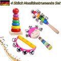 4Stk Kinder & Baby Musikinstrumente Set Holz Percussion Set Montessori Spielzeug