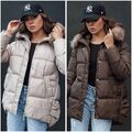 Damen Steppjacke Jacke mit Kapuze für Winter Winterjacke Halblang DSTREET S-2XL