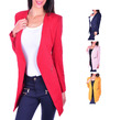 AO Kragenloser Long Blazer Zipper S - XXXXL 36 - 48 Damenblazer Casual Business