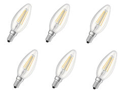 6x Osram LED Star Classic B Kerze E14 4W=40W warmweiss EEK: E (Spektrum A-G)