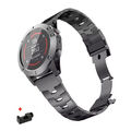 Titan Metall Edelstahl Armband für Garmin Fenix 7X 7 6 6X Pro 5 5X 3 HR Quickfit