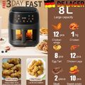 Air Fryer 8L Luftfritteuse Heißluftfritteuse Heissluft Friteuse Backofen