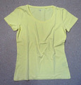 Damen Basic T-Shirt Gr.M kurzarm Gelb Stretch U-Ausschnitt C&A