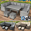 BRAST Poly Rattan Sitzgarnitur Family Gartenmöbel Essgruppe Lounge Sitzgruppe