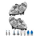 Scheinwerfer Set inkl. OSRAM Lampen H7 H1 für Fiat Ducato Kasten 250_ 290_ 250