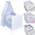 Babybett Kinderbett Juniorbett 140x70 weiß Bettset Premium Komplett